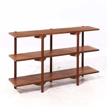 Milo Baughman for Glenn of California Mid Century Walnut 3 Tier Bookcase - mcm 