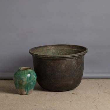 Extra Large Bronze Pot from Java for Making Batiks