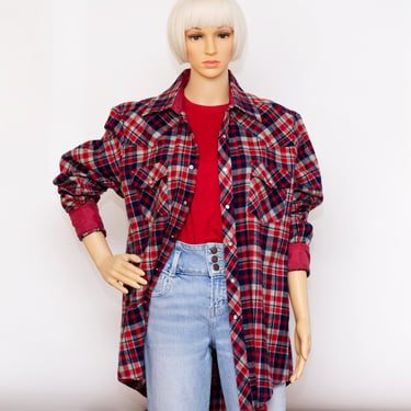 Vintage 1980s Sears Red Plaid Flannel | Large / XL | 8 