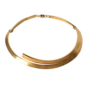 Cecile et Jeanne Vintage Modernist Golden Choker Necklace