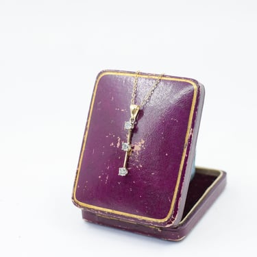 Vintage Diamond and 14kt Gold Pendant Necklace 