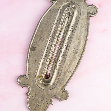 Vintage Pewter Thermometer