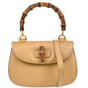 Gucci Beige Bamboo 2way Shoulder Handbag