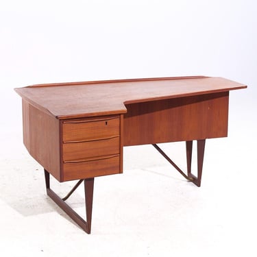 Peter Lovig Mid Century Danish Teak Boomerang Desk - mcm 