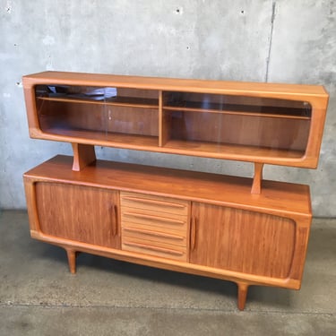 Vintage 1960s Tambour Door Sideboard by Johannes Andersen