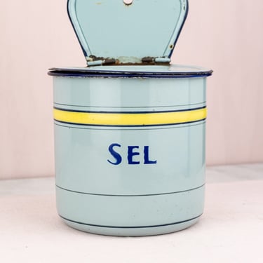 Antique French Enamel Salt Box
