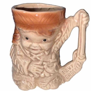 Vintage 1950s McCoy Pottery Davy Crockett Planter/Mug 