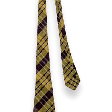 Vintage 1930s Wool Plaid Necktie ~ Art Deco / Rockabilly / Swing ~ Neck Tie / Cravat ~ 