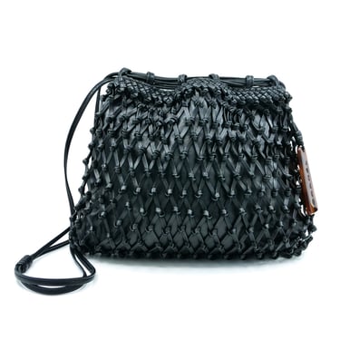 1997 Chanel Woven Leather Drawstring Bag