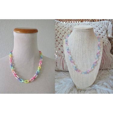 Rainbow Choker Kawaii Mini Plastic Chain Necklace 