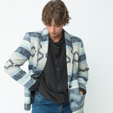 Blanket-Stitched Southwestern Blazer