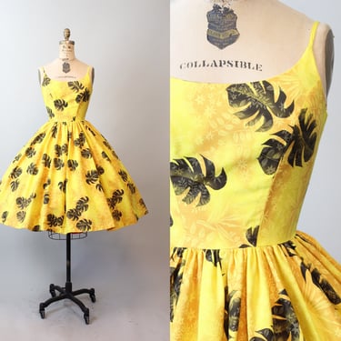 1950s KAMEHAMEHA sun dress COTTON xxs | new spring 