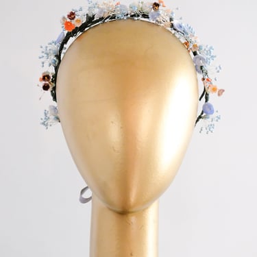Ethereal Periwinkle Floral Adorned Headpiece / OS