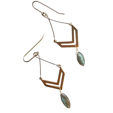 Jadewater | Chevron Drops with Labradorite Earrings