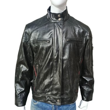 Vintage Leather Bomber Jacket | Retro Winter Outerwear Coat 