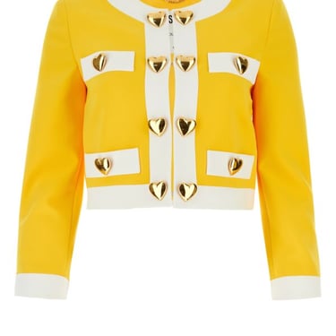 Moschino Women Yellow Stretch Jersey Blazer