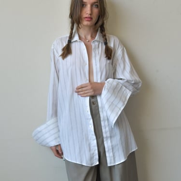 6891t / christian dior oversized cotton striped shirt 