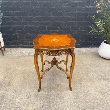 French Antique End / Side Table with Inlaid Decoration, c.1950’s 