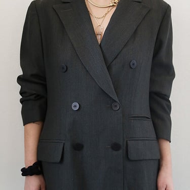 Cura Found - Vintage 90s Double Breasted Oversized Blazer Olive