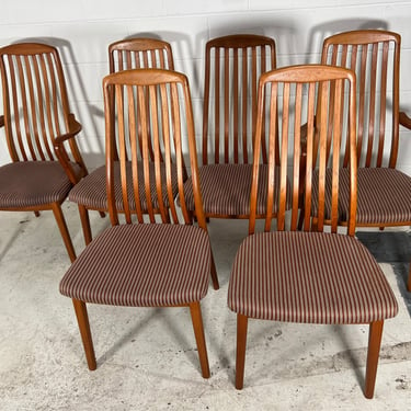 Set of 6 Mid Century Danish Modern Teak Dining Chairs By Schou Andersen Including 2 With Arms 