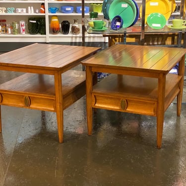 Heritage Perennian Slat Top End Tables (Pair), Circa 1950s - *Please ask for a shipping quote before you buy. 