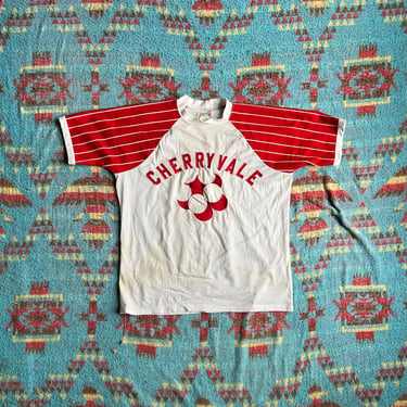 Vintage 70s Cherryvale Sporting World Baseball Jersey Cherry Valley, IL 