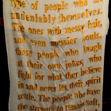 Cream "Undeniably Themselves" Gilded Poetry Scarf/Throw