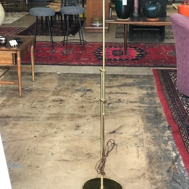 Mid Century Brass Clamshell Adjustable Pharmacy Reading Floor Lamp 