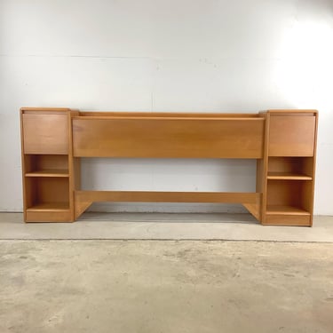 Heywood Wakefield Storage Headboard- Mid-Century Full Size Bed 