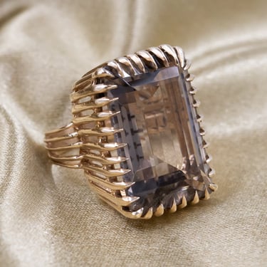 Smoky Quartz Cocktail Ring c1950