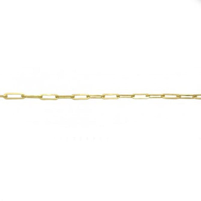 Endless Bracelet - Yellow Gold Elongated Rectangle Chain (1mm)