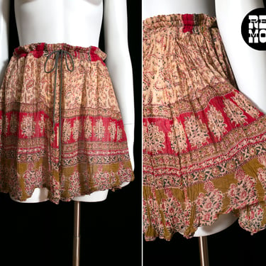 Sweet Soft Vintage 70s 80s Mini Indian Skirt 