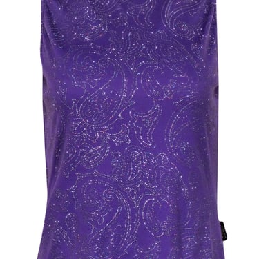 Versace Jeans Couture - Purple Embellished Sparkling Tank Sz M