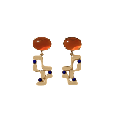 Halsted Earrings - Brown