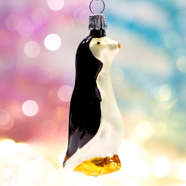 VINTAGE: Glass Penguin Ornament - Mercury Penguin - Blown Glass Ornament - Good Luck Ornament - SKU 