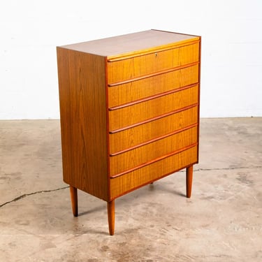 Mid Century Danish Modern Highboy Dresser 6 Drawer Teak Denmark Vintage Mcm Legs
