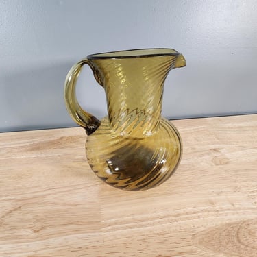 Blenko Style Swirl Pitcher Vase 