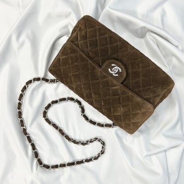 Chanel Brown Suede  Flap Bag