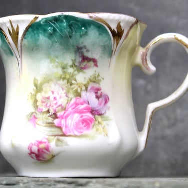 Antique RS Prussia Porcelain Demitasse Cup | Prussian Porcelain | Roses and Peonies 