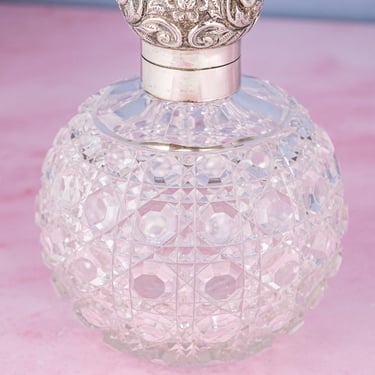 1923 Cut Crystal & Chester Sterling Scent Bottle