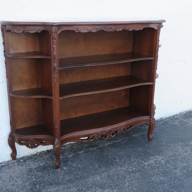 J B Van Seiver French Carved Mahogany Narrow Bookcase Display Shelf Cabinet 3845