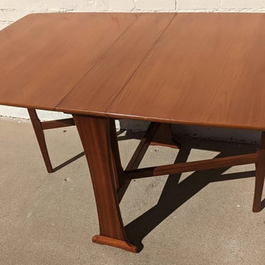 Mid Century English Modern Drop Leaf Dining Table 