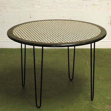 Chevron Tessellated marble black and white table