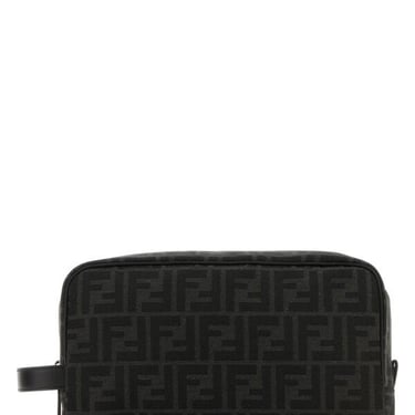 Fendi Men Embroidered Fabric Ff Beauty Case