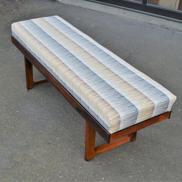 Rosewood Petite Korbo Bench for Bruksbo w/ New Upholstered Cushion