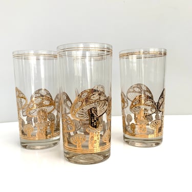 Vintage Culver Mushroom Highball Glasses-Set of 4 