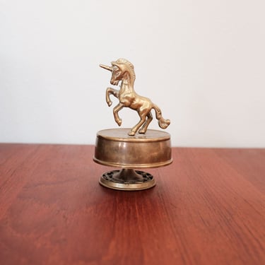 Vintage Brass Unicorn Music Box 