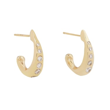 Diamond Astra Hoops - 14k Gold