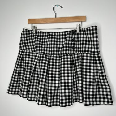 2000s Vintage Pleated Gingham Skirt