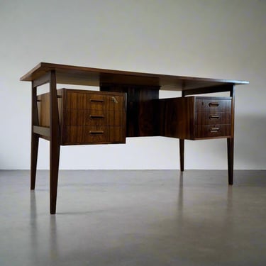 Tibergaard Danish Rosewood Desk - #A1579 - Designed by Gunnar Nielsen Tibergaard